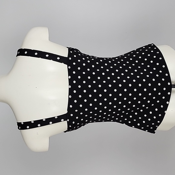 Joseph Ribkoff Women's Black Sleeveless Top White Polka Dots Size 10 - Picture 3 of 15